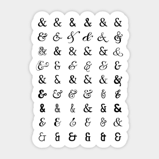 Ampersand signs, ampersand poster Sticker